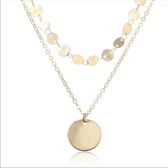 NEW DAINTY GOLD NECKLACE LAYERED CHOKER PENDANT - Picture 2 of 6